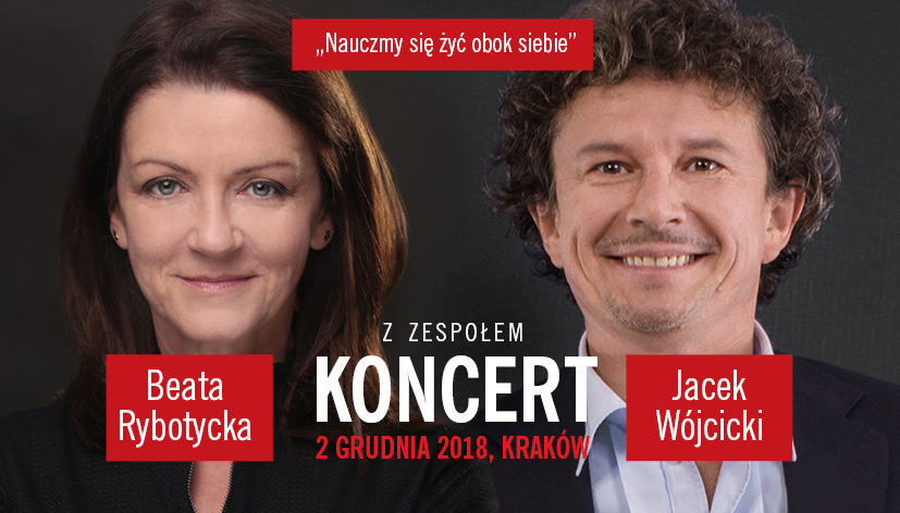 Beata Rybotycka i Jacek Wójcicki z zespołem